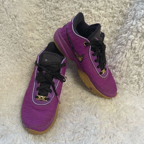 Nike LeBron 20 GS 'Young Heirs' FD0207-500 vivid purple kids sneakers SZ5Y - Picture 2 of 13